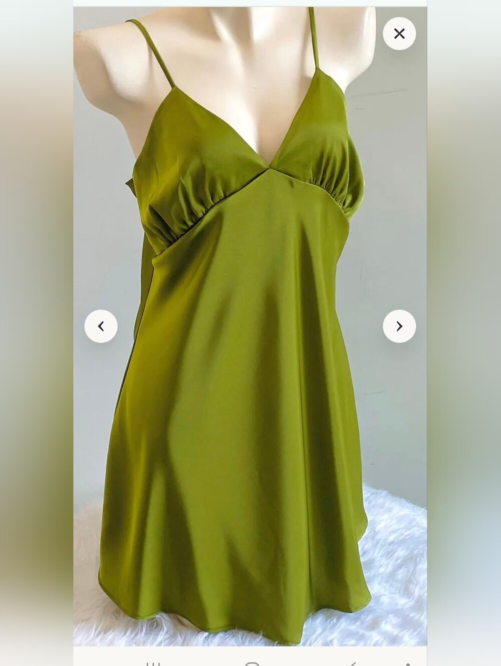 Olive Green Satin Slip Dress - Women Intimates & SleepwearSz.L NWT